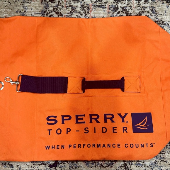 Sperry Vintage Topsider Orange Duffle Backpack Beach Pool Bucket Tote Bag NWOT’s - Picture 3 of 7